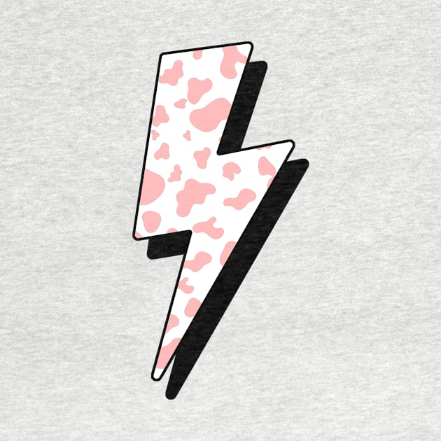 Strawberry Cow Pink Lightning Bolt by DesignStory